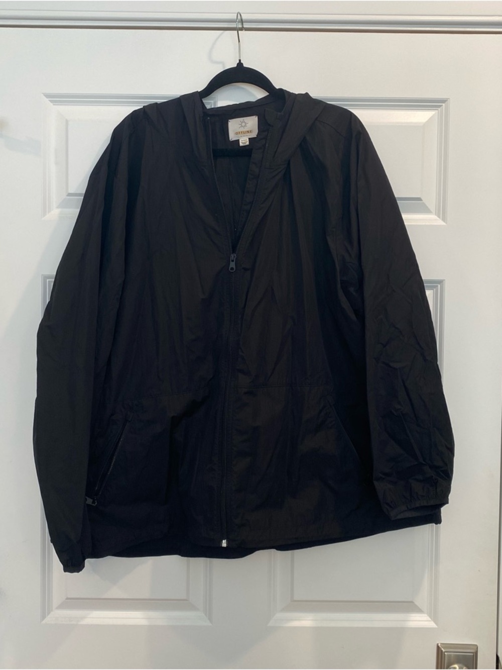 Lightweight Black Hooded Windbreaker Jacket - aerie